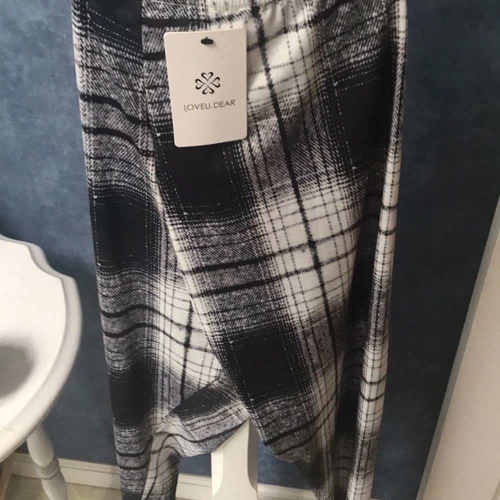 Leggings Black and Tan plaid